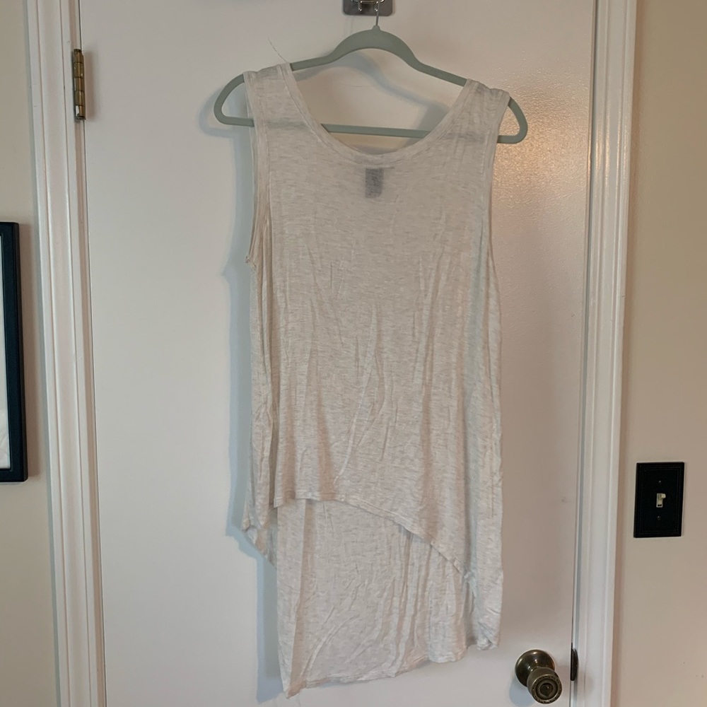 Asymmetrical Sheer Sleeveless Tank Top